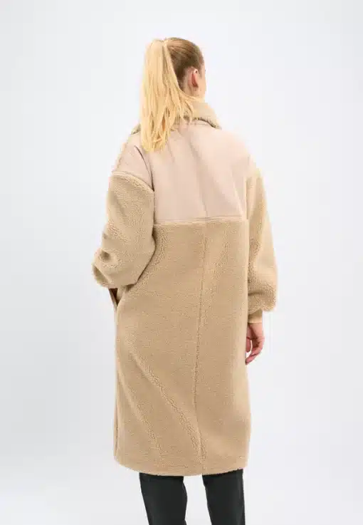 Knowledge Cotton Apparel High Neck Zip Teddy Coat