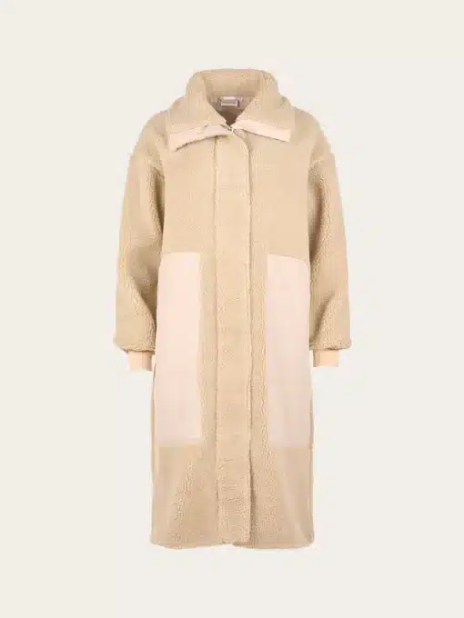 Knowledge Cotton Apparel High Neck Zip Teddy Coat
