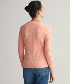 Gant Woman Stretch Cotton Cable C-Neck Guava Orange
