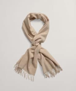 Gant Woman Wool Solid Woven Scarf Dry Sand