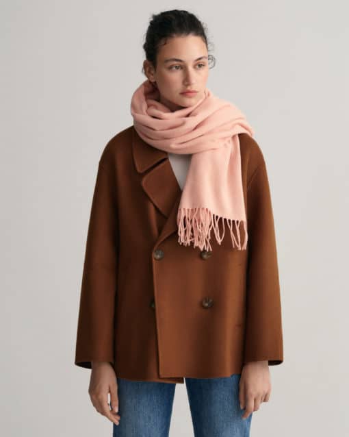 Gant Woman Wool Solid Woven Scarf Guava Orange