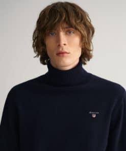 Gant Lambswool Roll Neck Marine