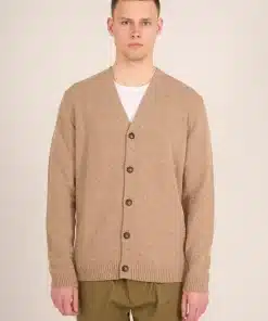 Knowledge Cotton Apparel Wool Cardigan Kelp