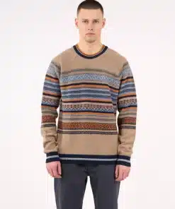 Knowledge Cotton Apparel Faroe Island Raglan Crew Neck Kelp