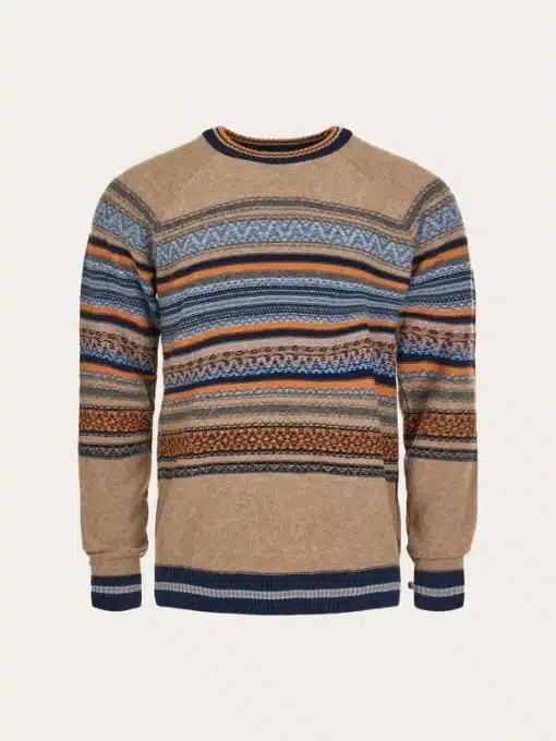 Knowledge Cotton Apparel Faroe Island Raglan Crew Neck Kelp