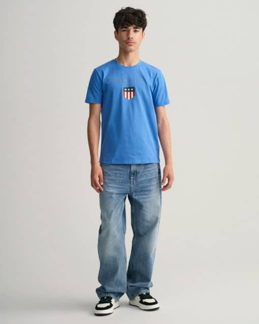Gant Teens Archive Shield T-Shirt Palace Blue