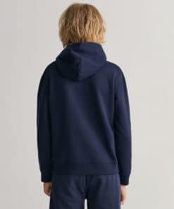 Gant Teens Banner Shield Hoodie Evening Blue