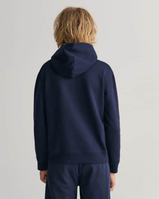 Gant Teens Banner Shield Hoodie Evening Blue