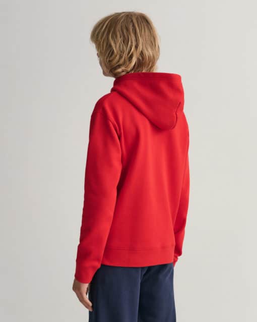 Gant Teens Banner Shield Hoodie Equestrian Red