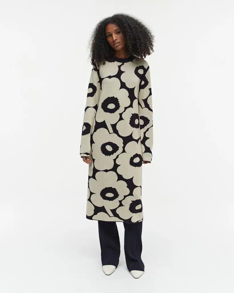 Marimekko Ennallaan Unikko Knit Dress - Aukia