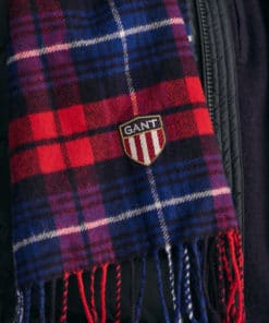 Gant Woven Check Wool Scarf Equestrian Red