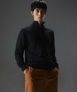 J.Lindeberg Kiyan Quarter Zip Sweater Black