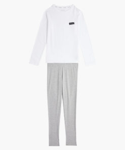 Calvin Klein Girls Pyjama Set White/Grey
