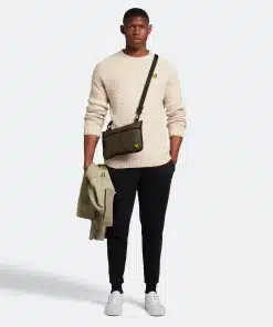 Lyle & Scott Horizontal Textured Stitch Jumper Taupe