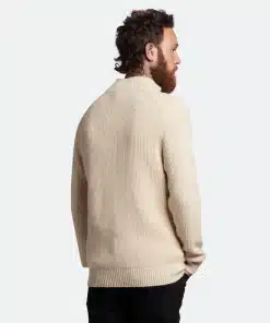 Lyle & Scott Ribbed Quarter Zip Jumper Taupe