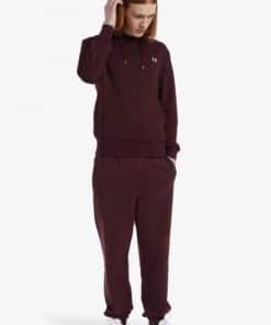 Fred Perry Tipped Hooded Sweatshirt Oxblood