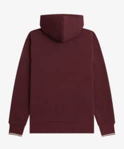 Fred Perry Tipped Hooded Sweatshirt Oxblood