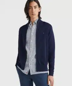Tommy Hilfiger Pima Cotton Cashmere Zip Cardigan Desert Sky