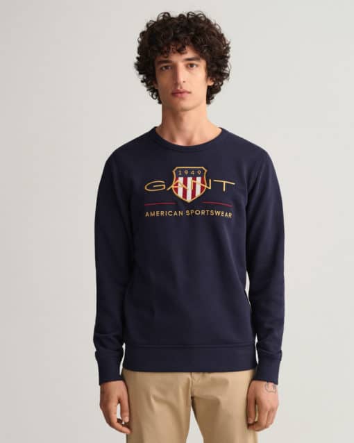 Gant Archive Shield C-Neck Evening Blue