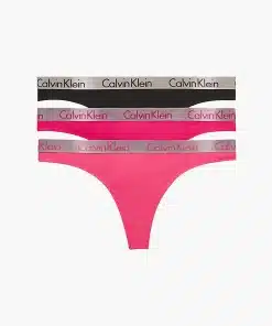 Calvin Klein 3-Pack Thong Radiant Cotton Pink Splendor/Briar Rose/Black