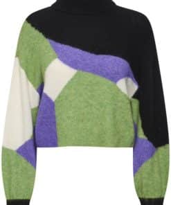 Gestuz Alphagz Multi Rollneck Black/Minced Herb Multi