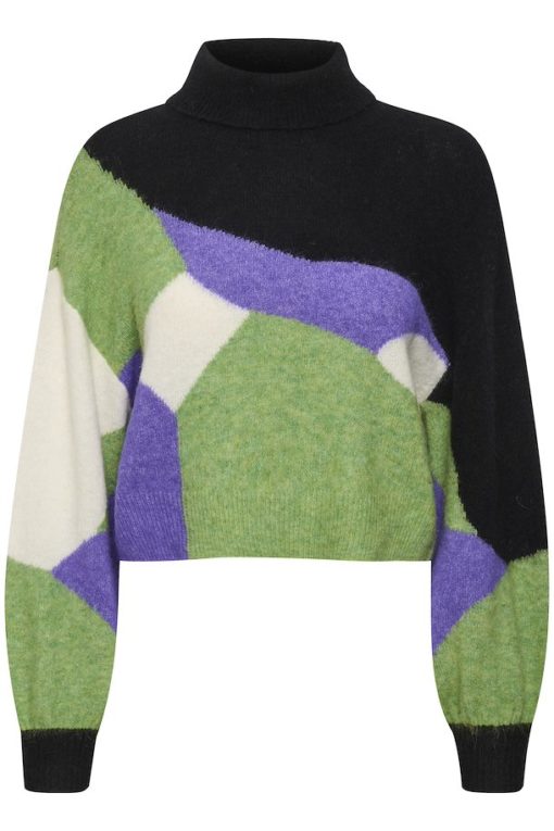 Gestuz Alphagz Multi Rollneck Black/Minced Herb Multi