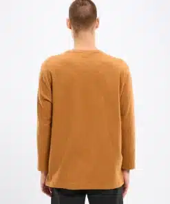 Knowledge Cotton Apparel Cotton Slub Double Layer T-shirt Brown Sugar