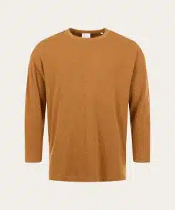 Knowledge Cotton Apparel Cotton Slub Double Layer T-shirt Brown Sugar