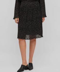 Vila Vita Knee Skirt Black