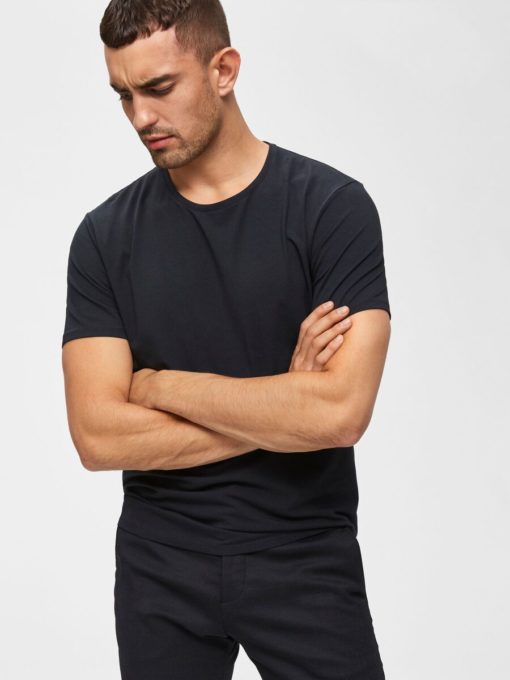 Selected Homme New Pima O-Neck Black