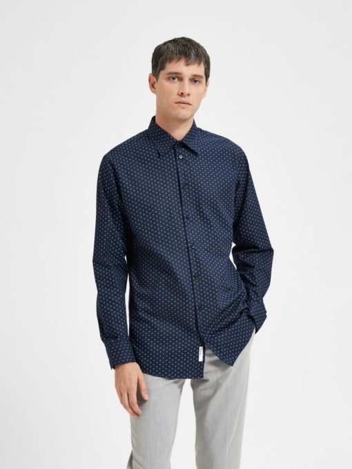 Selected Homme Ethan Aop Shirt Sky Captain