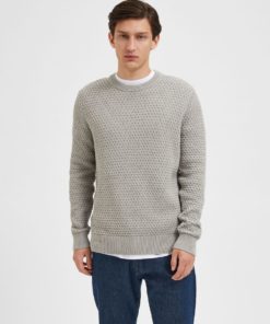 Selected Homme Remy Structure Knit Ghost Gray