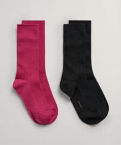 Gant Woman Merino Wool Socks 2-Pack Gift Box Raspberry Red