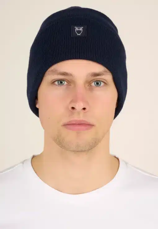 Knowledge Cotton Apparel Leaf Organic Wool Beanie Total Eclipse