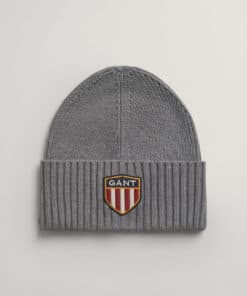 Gant Banner Shield Beanie Dark Grey Melange
