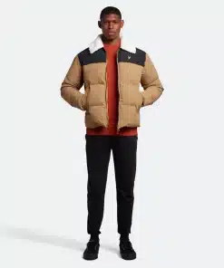 Lyle & Scott Borg Collar Puffer Jacket Camel Bronze