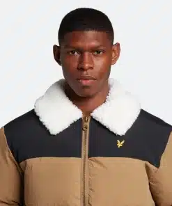 Lyle & Scott Borg Collar Puffer Jacket Camel Bronze