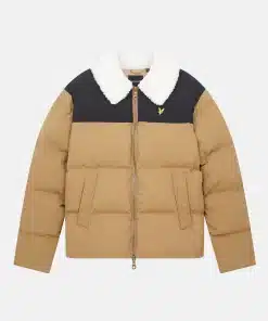Lyle & Scott Borg Collar Puffer Jacket Camel Bronze