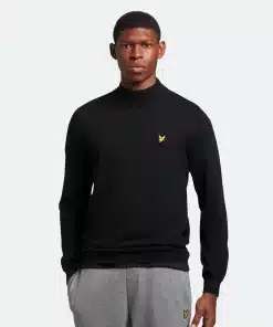 Lyle & Scott Roll Neck Merino Jumper Jet Black