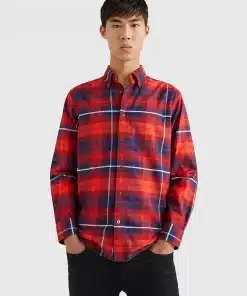 Tommy Hilfiger Oxford Blackwatch Shirt Regatta Red / Hot Heat / Multi