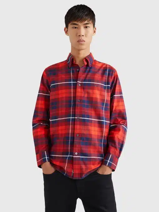 Tommy Hilfiger Oxford Blackwatch Shirt Regatta Red / Hot Heat / Multi