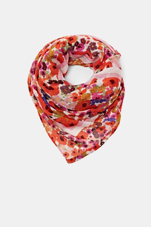 Esprit Flower Scarf Orange Red
