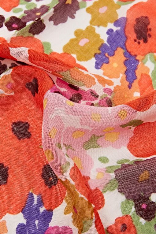 Esprit Flower Scarf Orange Red