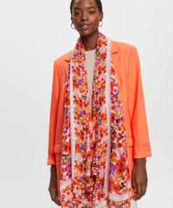 Esprit Flower Scarf Orange Red