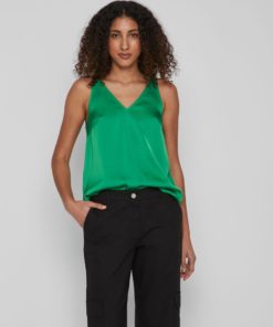 Vila Ravenna Strap Top Green Bee