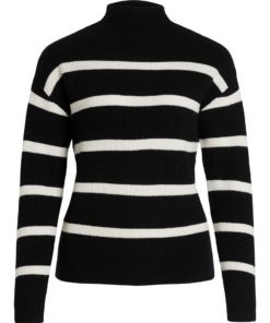 Vila Ril Mockneck Rib Top Black
