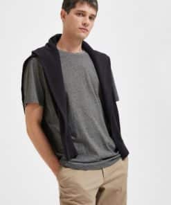 Selected Homme Aspen Mini Stripe O-Neck Tee Black