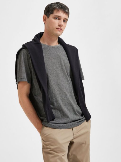 Selected Homme Aspen Mini Stripe O-Neck Tee Black