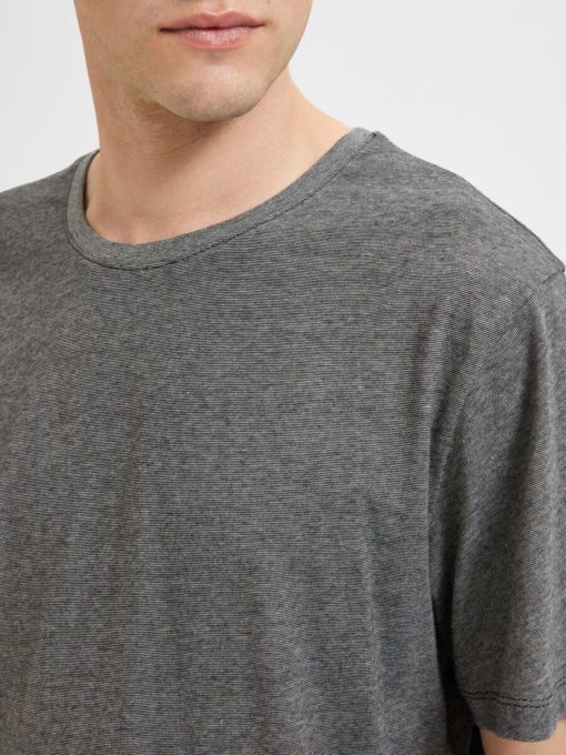 Selected Homme Aspen Mini Stripe O-Neck Tee Black