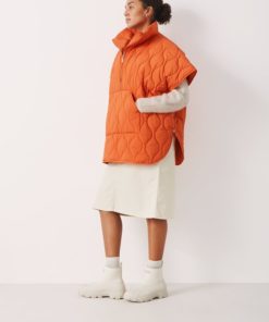 Part Two Safia Poncho Jacket Orange Rust